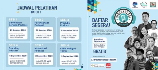 Jadwal Pelatihan Kelas Podcast Kominfo