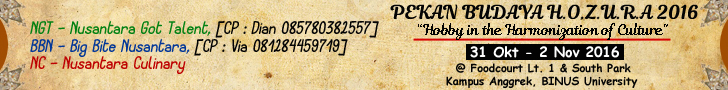 PEKAN BUDAYA TFI: “H.O.Z.U.R.A” 2016